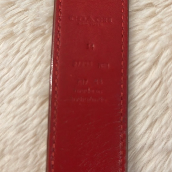 Coach Monogram Signature Leather Logo Cognac & Gold Belt Size 34 - Picture 7 of 10